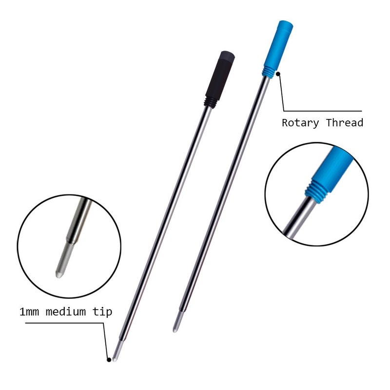 Aniann 4.5â€ Replaceable Ballpoint Pen Refills, 30 Pack Smooth Writing Ballpoint Refills for Cross Style Pen (Black and Blue Ink Refills) - Image 2